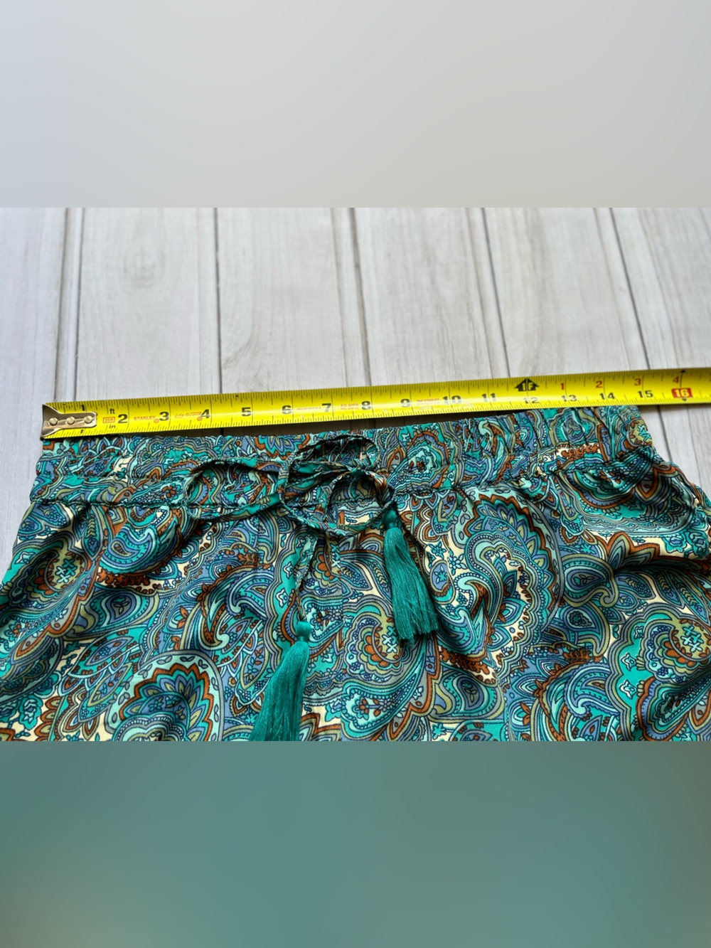 Philosophy Republic teal paisley wide leg pull on palazzo lounge pant.Size small - Picture 15 of 16